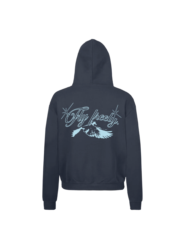 FLY FREELY DARK BLUE  HOODIE
