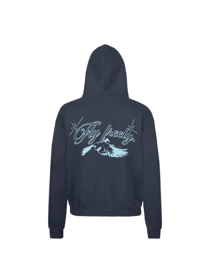 FLY FREELY DARK BLUE  HOODIE