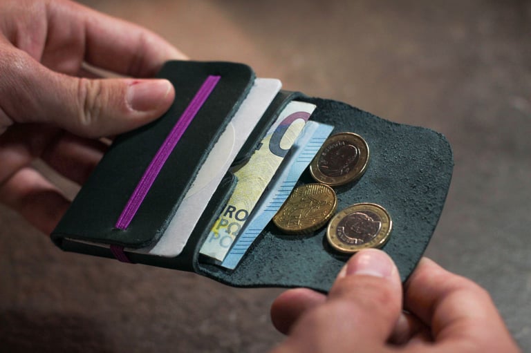 MONEDERO-BILLETERA AZUL PETRÓLEO