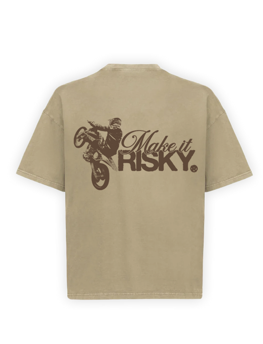 MAKE IT RISKY BROWN TEE