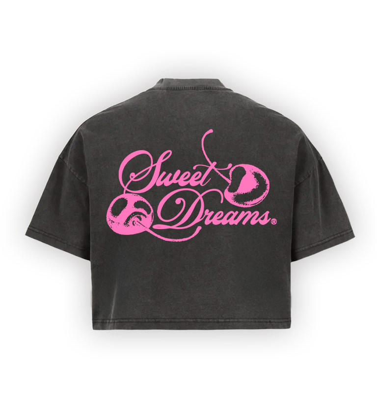 SWEET DREAMS BLACK CROP TOP 